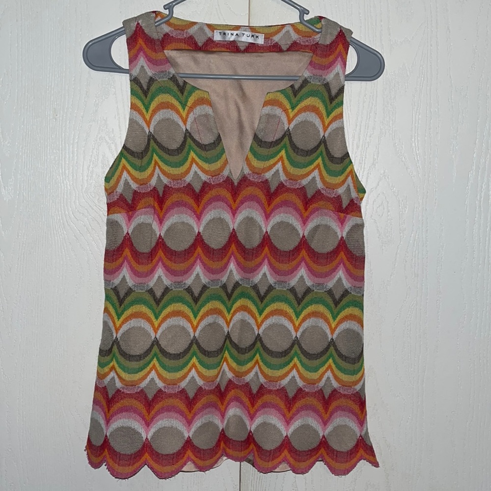 Trina Turk Sleeveless Print Blouse